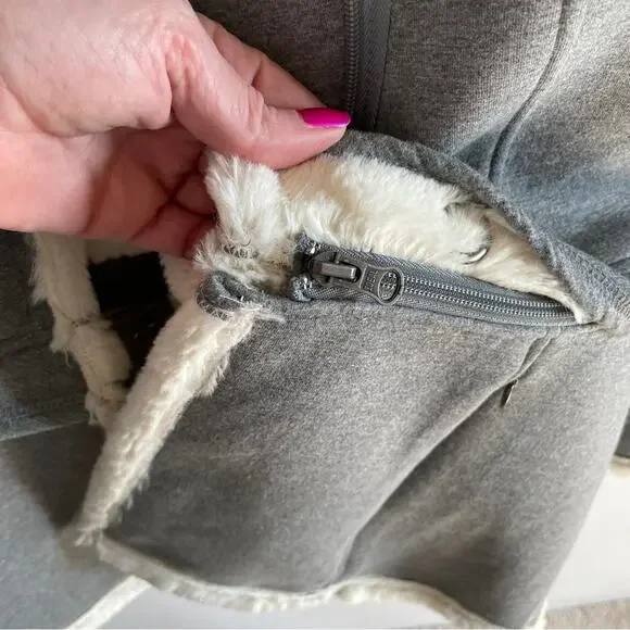 Athleta 2 in 1 Convertible Faux Fur Moto Jacket